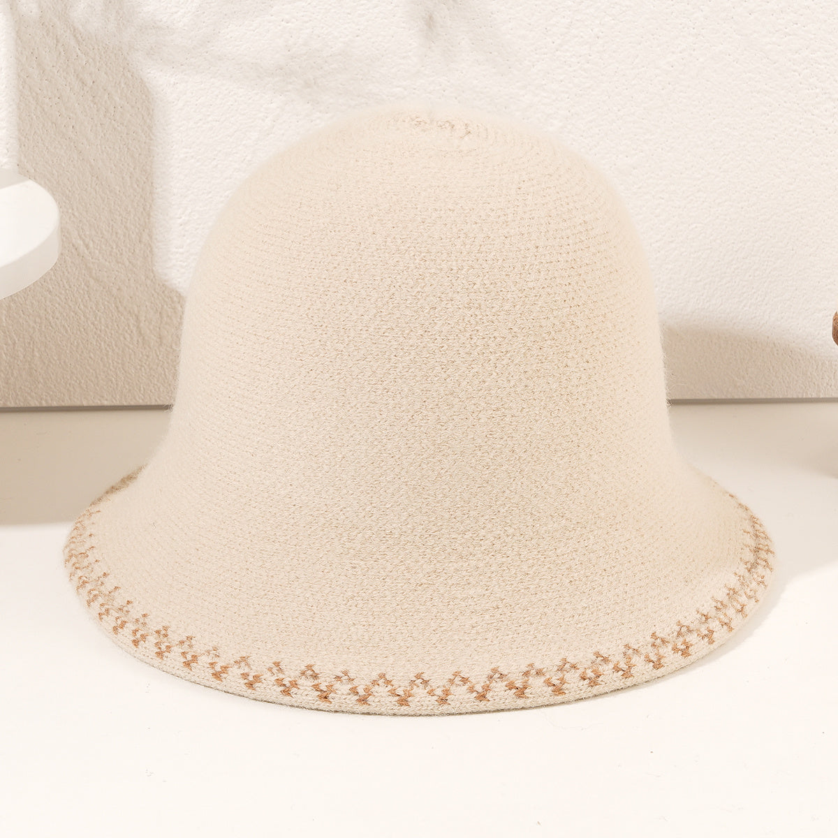 Woolen Knitted Casual Hat Women's Double-sided Bucket Hat