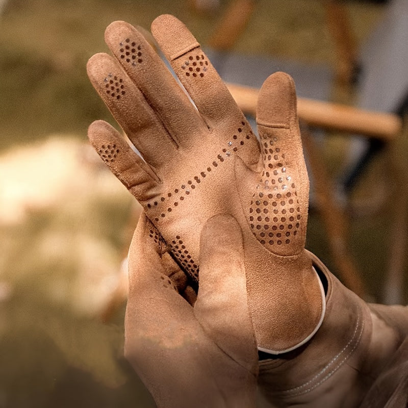 Suede Non-slip Gloves for Winter Warmth - Outdoor Cycling Driving