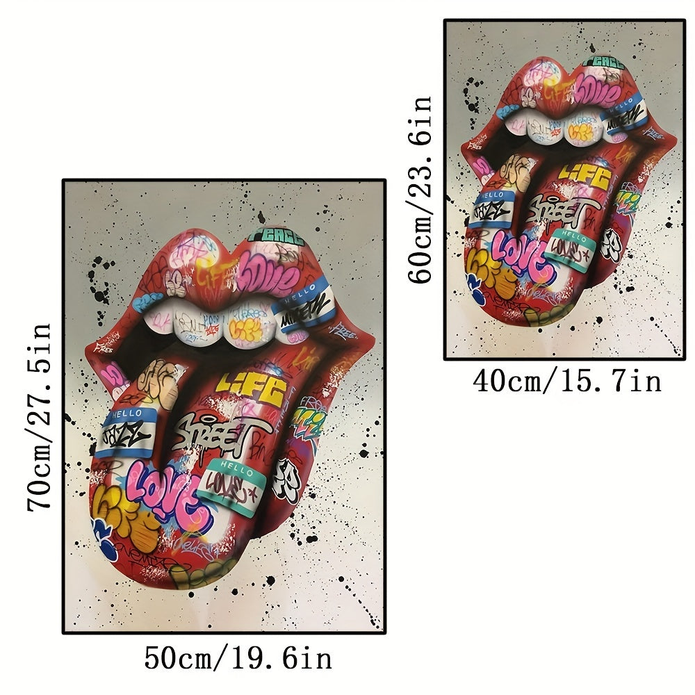 Graffiti Art Wall Paintings Print On Canvas Tongue Street Art Abstract Posters