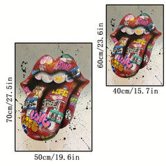 Graffiti Art Wall Paintings Print On Canvas Tongue Street Art Abstract Posters