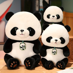 9in Panda Plush Toy with Expressive Eyes & Carrot Tail