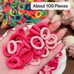 Rose Red Hair Ties Elastic Hair Rope Style Hair Band 100pcs pack