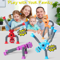 8pcs Stretchy Robot Toys Telescopic Arms Yellow Red Purple Sensory