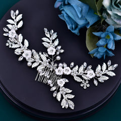 Sweet Style Ceramic Floral Hair Comb for Women
