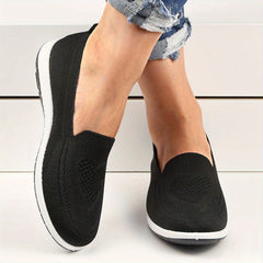 Women's Heart Pattern Knit Slip On Shoes