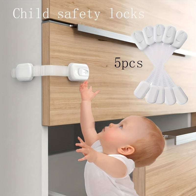5pcs Child Safety Locks Anti-Clip Refrigerator & Cabinet Protection