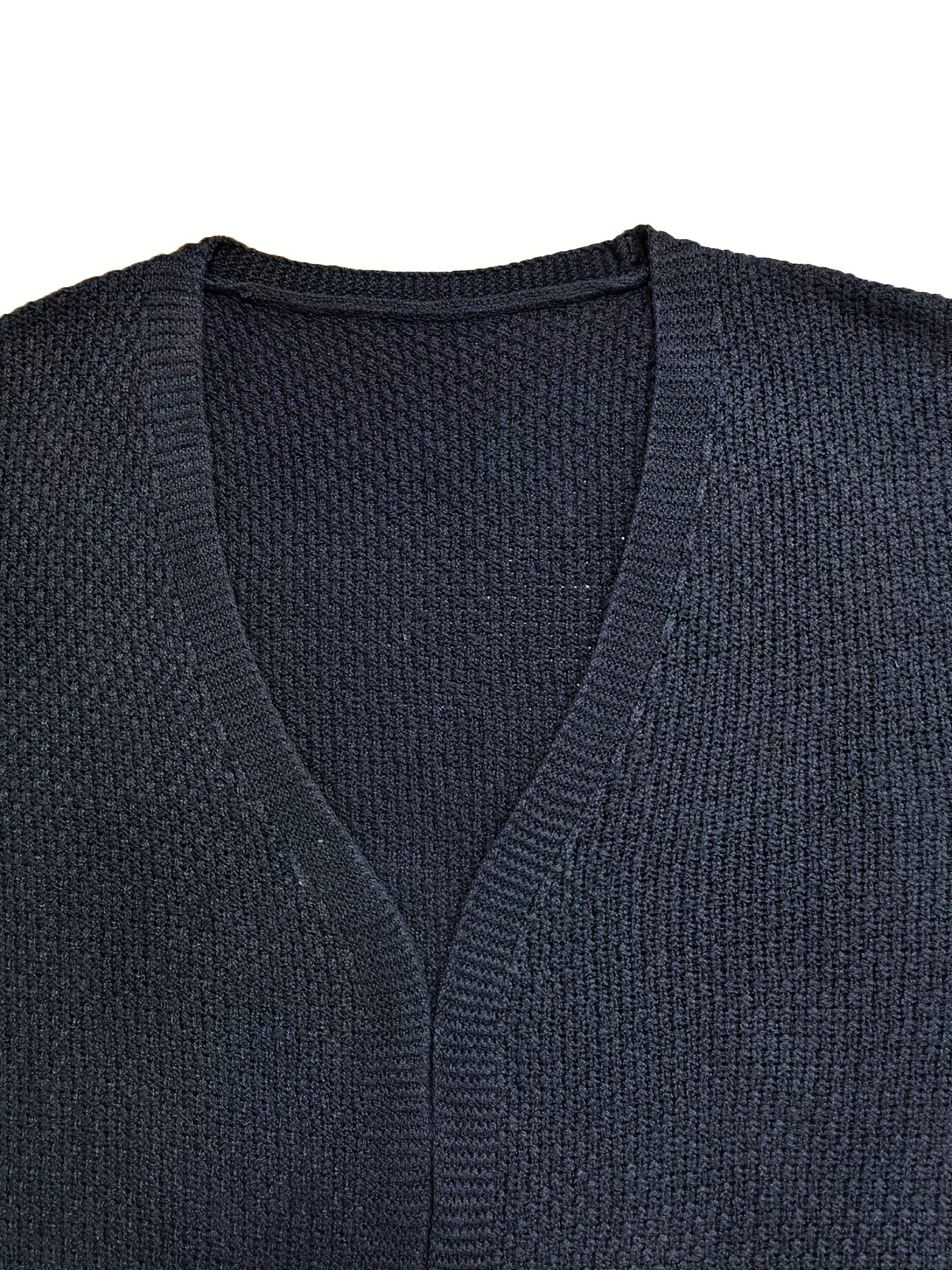 Solid Long Sleeve Open Front Knit Cardigan
