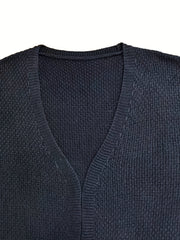 Solid Long Sleeve Open Front Knit Cardigan