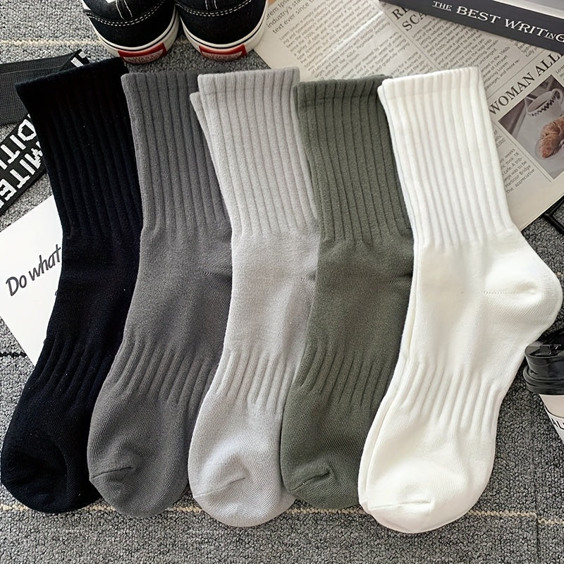 5 Pairs Comfy & Breathable Solid Socks for Women