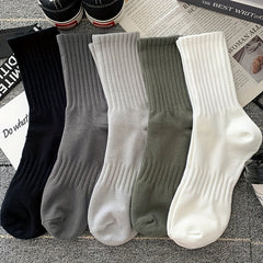 5 Pairs Comfy & Breathable Solid Socks for Women