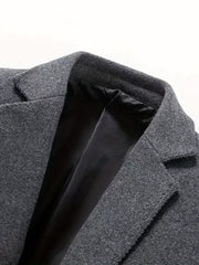 Men's Woolen Blazer Solid Lapel Sports Coat Spring Fall Business