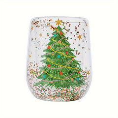 Glass Christmas Tree Water Cup Flowing Sequin Cartoon Water Cup