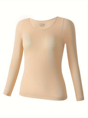 Women's Solid Thermal Underwear Long Sleeve Top