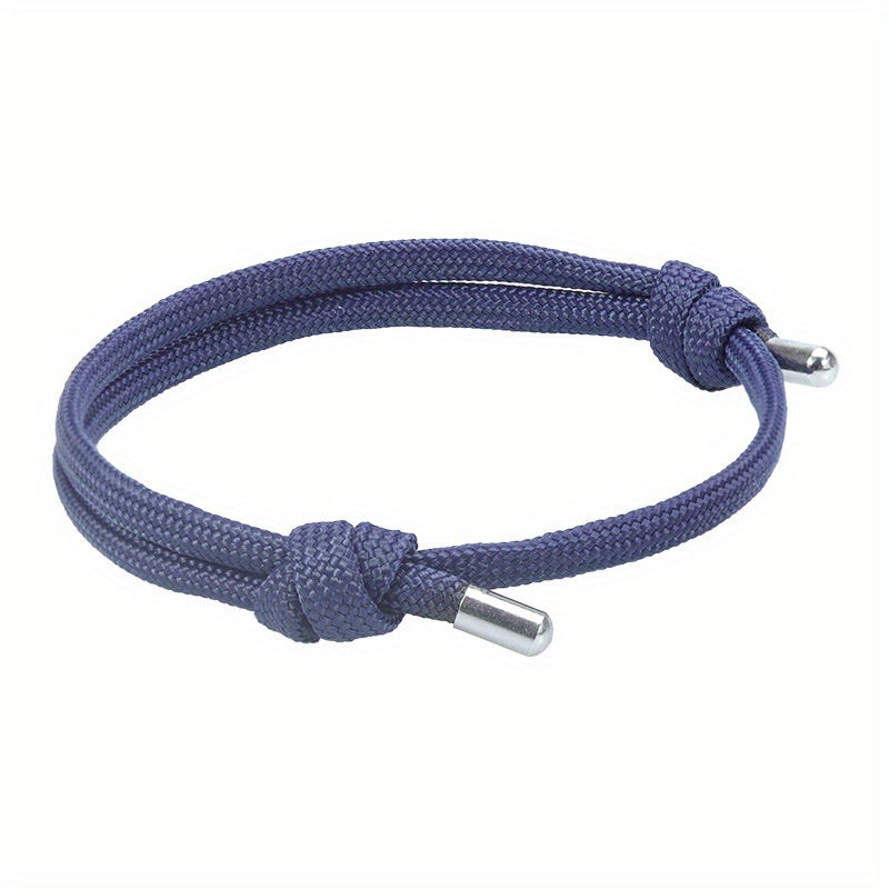Adjustable Sports Bracelet with Rope Braiding