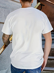Men's Cotton Printed T-shirt Round Neck Tee