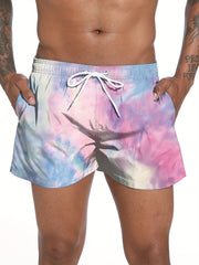 Tie Dye Men's Swim Trunks Quick Dry Beach Shorts Swimwear