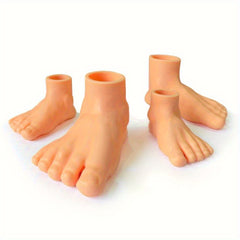 4pcs Puppet Feet Toe Puppets Prank Feet for Family & Party Entertainment