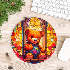 Bear Round Mouse Mat Mouse Pad 7.87 x 7.87 x 0.1inch