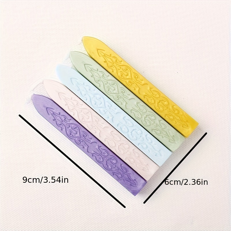 Wax Stick & Spoon Kit 5 Seal Stamp With 1 Seal Spoon Accessories