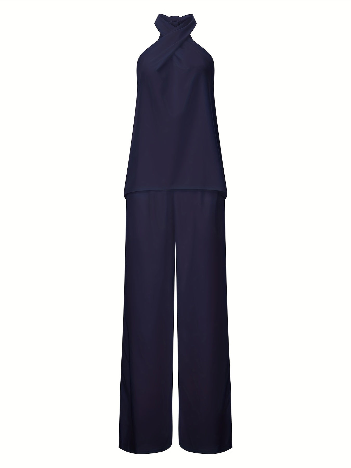 Two piece set Halter Top & Wide Leg Pants Outfit