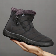 Men's Winter Snow Boots with Zippers & Fuzzy Lining