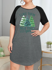 Christmas Casual Nightdress Women's Tee Sleep Dress