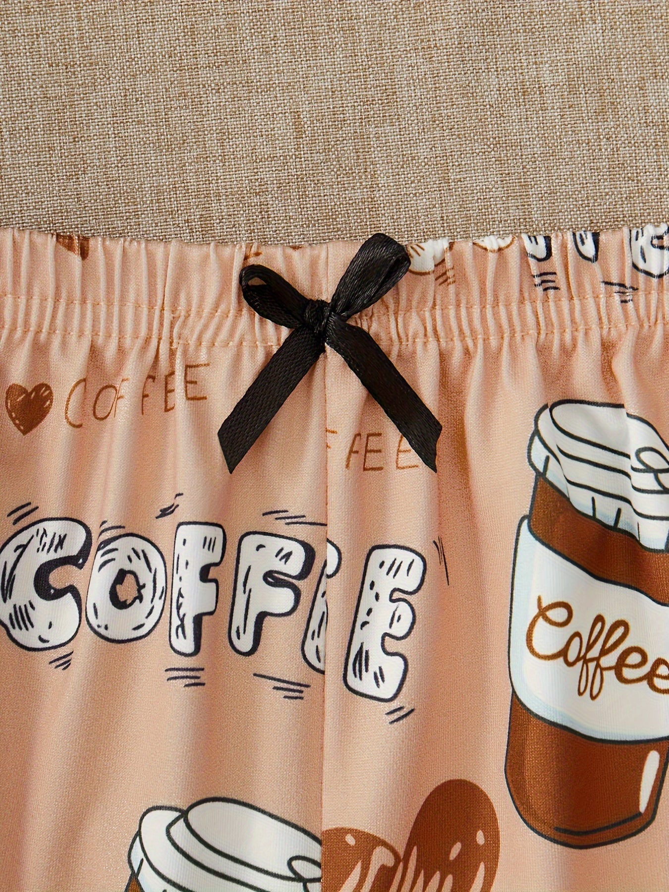 Summer Women's Donut Print Pajamas Set Suspenders Top & Cozy Shorts