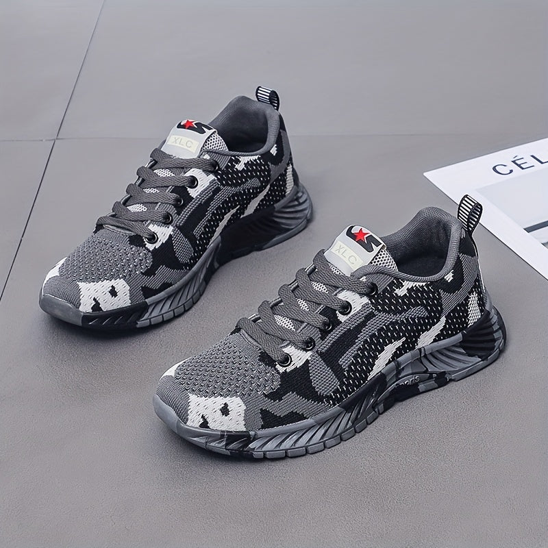 Women's Camo Pattern Sneakers Lace Up Low Top Shoes