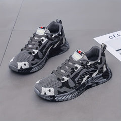 Women's Camo Pattern Sneakers Lace Up Low Top Shoes