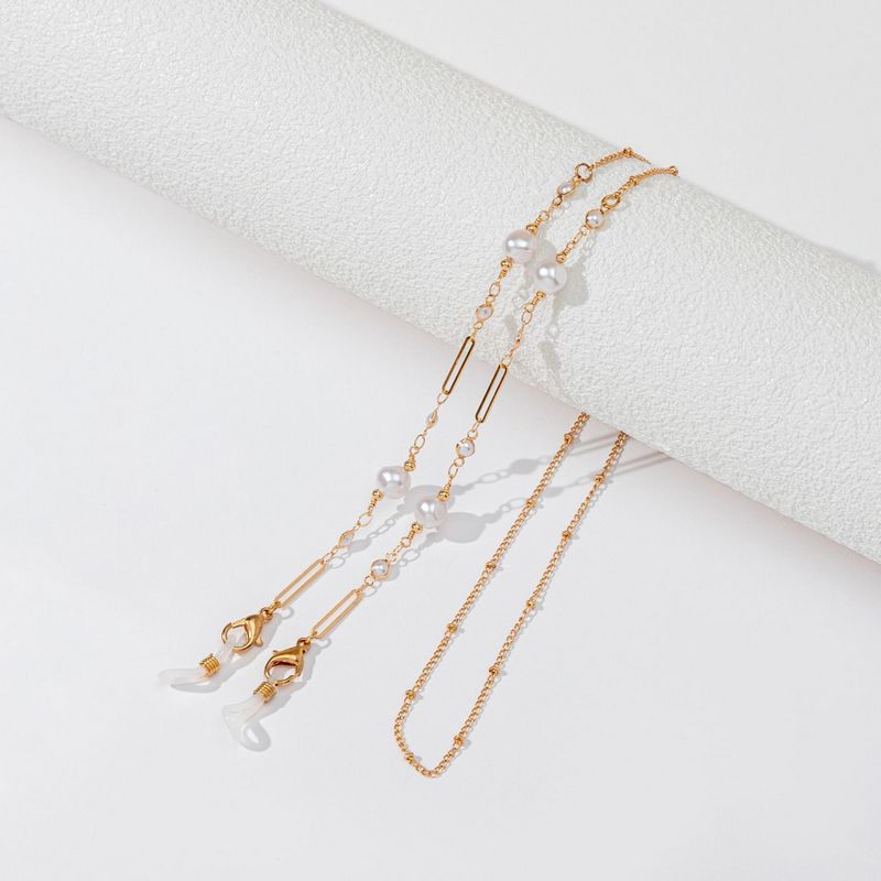 Faux Pearl Glasses Chain Mask Chain Metal Lanyard