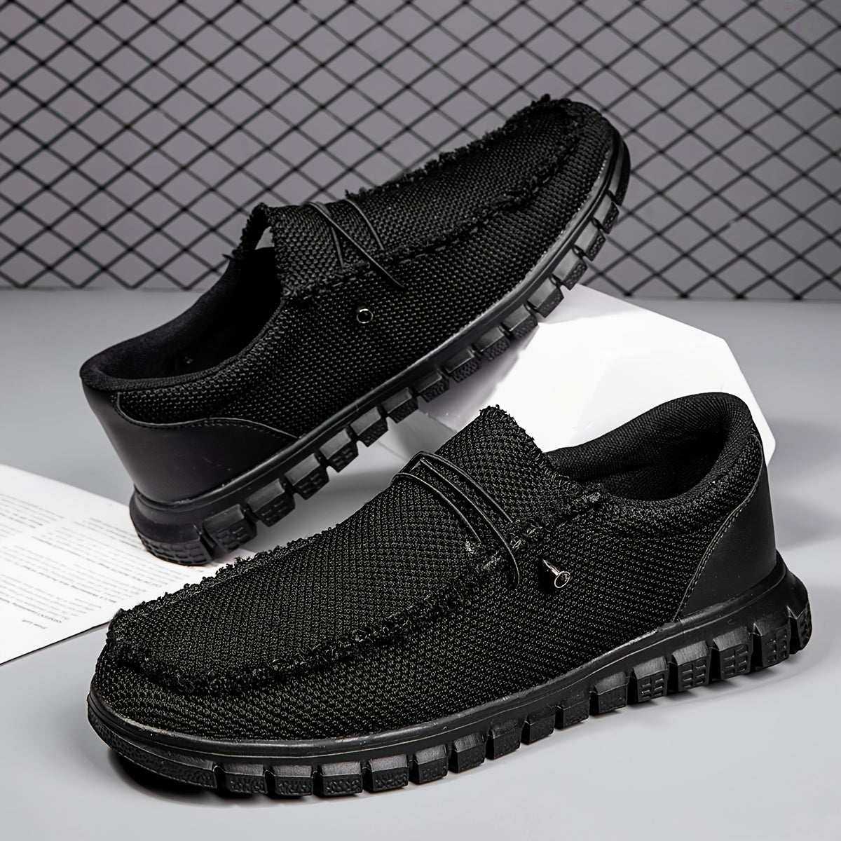 Men's Vintage Style Loafer Shoes Solid Slip On