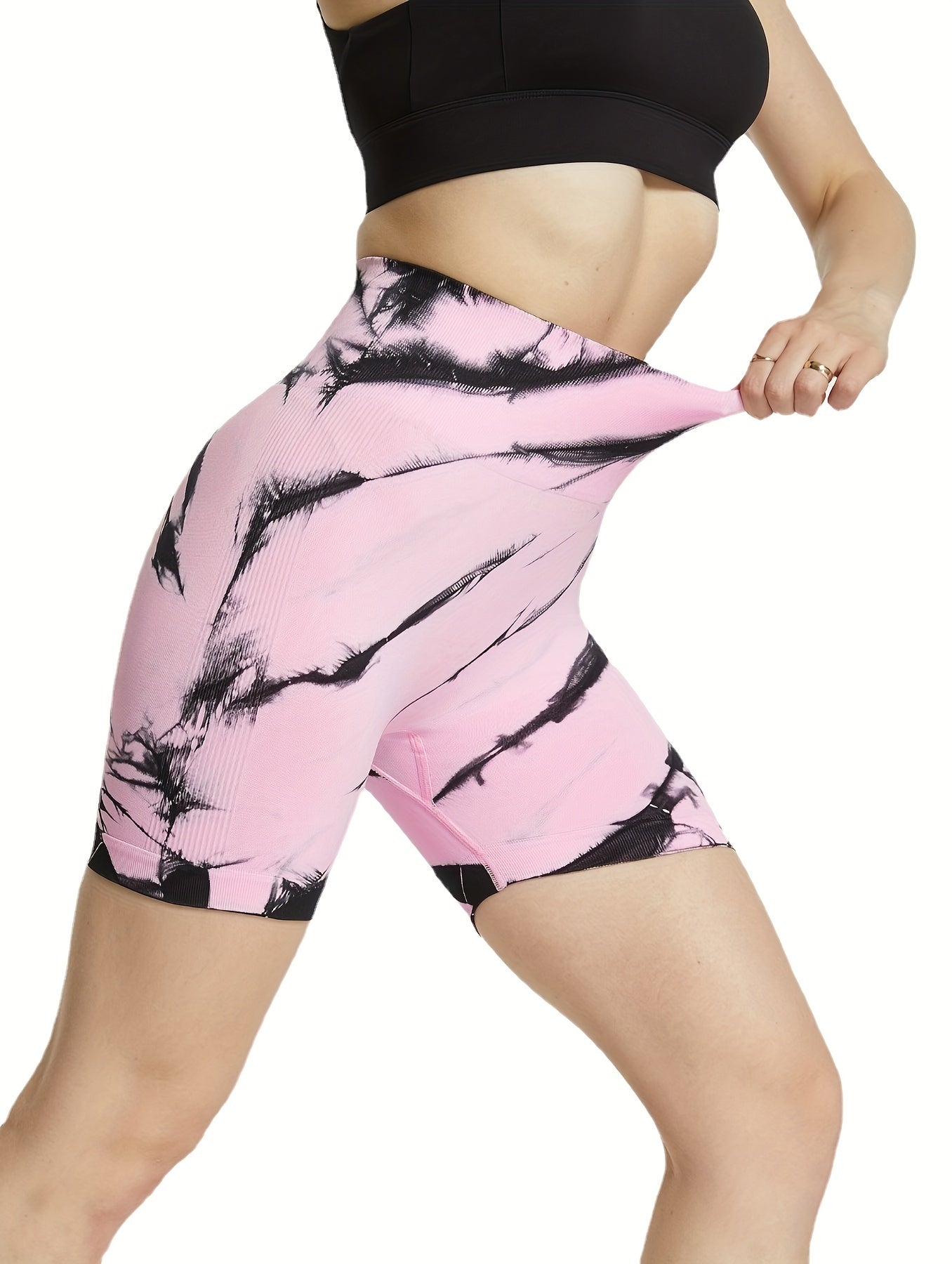 High Stretch Tie Dye Yoga Shorts for Women