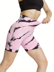 High Stretch Tie Dye Yoga Shorts for Women