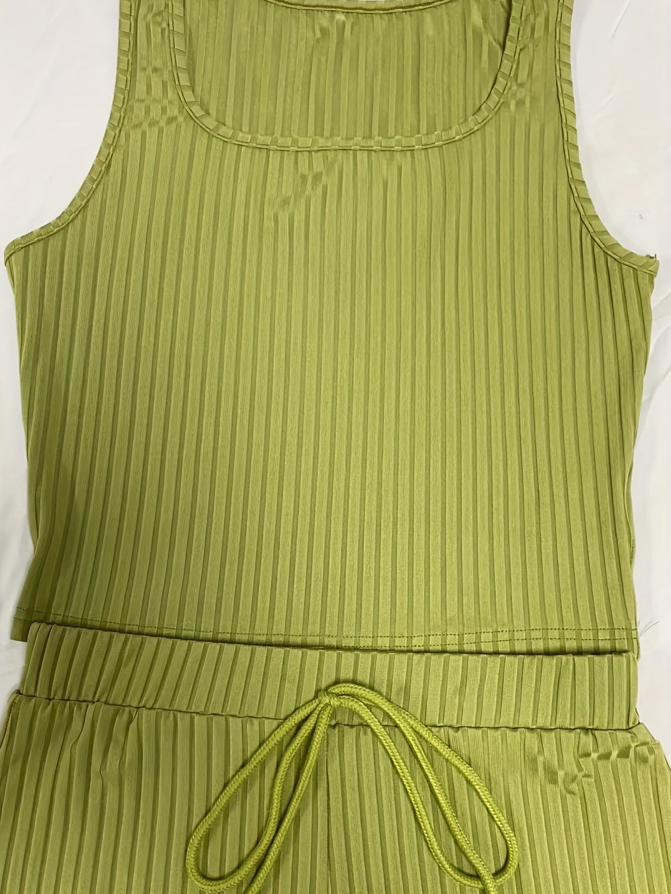 Casual 3pc Set: Sleeveless Coat, Cami Top & Drawstring Shorts
