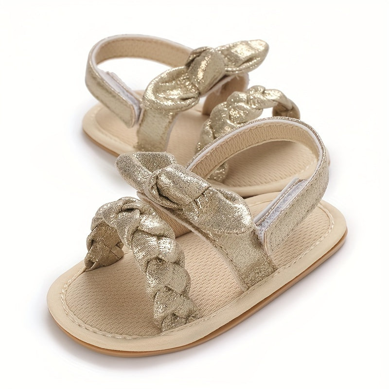 Bowknot Open Toe Baby Sandals Anti Slip Lightweight