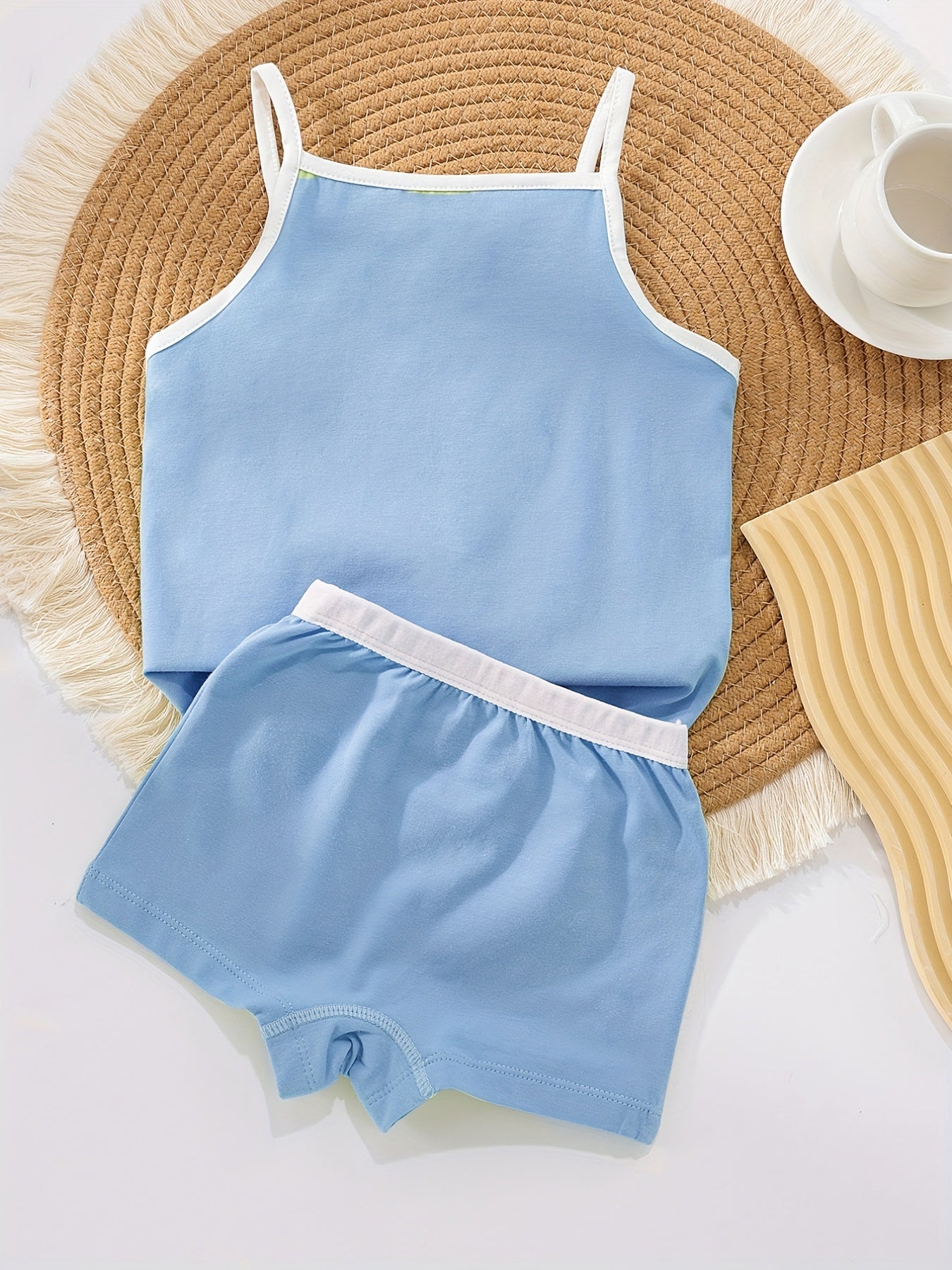 Cami Top & Shorts Set Loungewear Sleepwear For Toddler Baby Girls