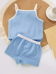 Cami Top & Shorts Set Loungewear Sleepwear For Toddler Baby Girls