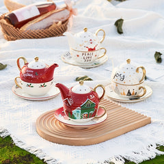 Christmas Ceramic Water Kettle Cup Set - Gift for Men Women