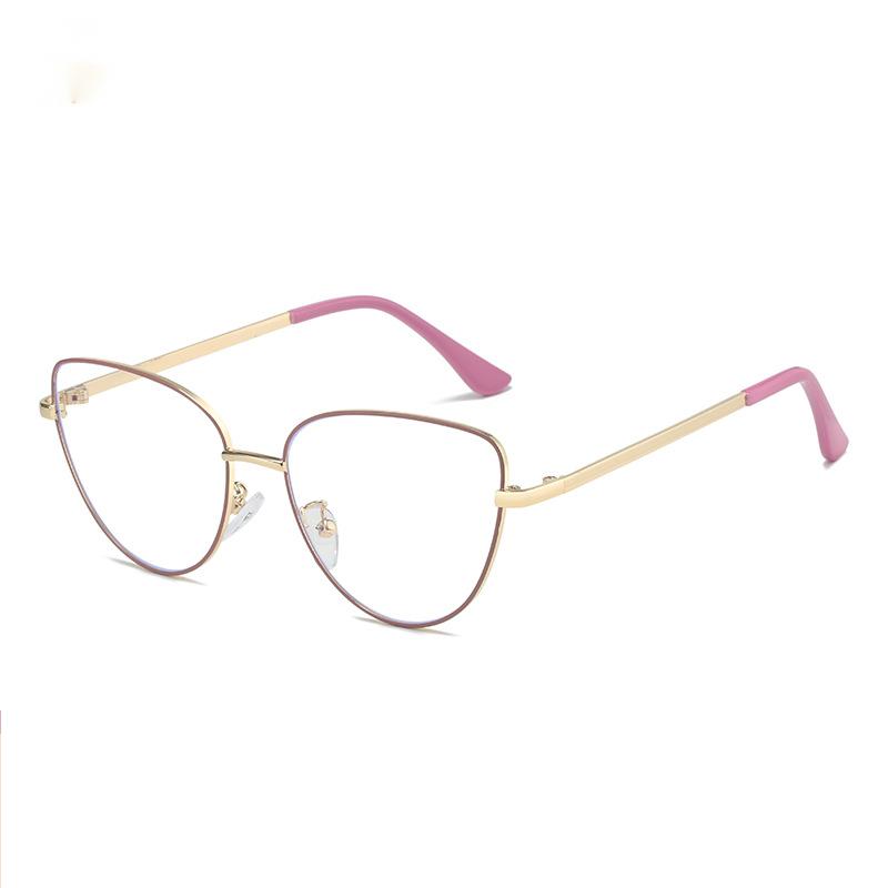 Round Frame Light Blocking Eyestrain Clear Glasses For Women