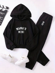 Toddler Girl's 2pcs Hoodie & Sweatpants Set Letter Print Kid's Outfit
