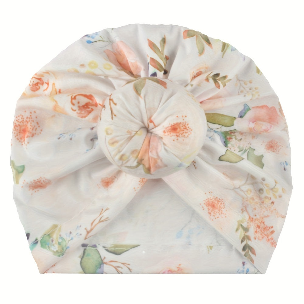 Printed Bun Head Baby Headscarf And Hat 0-3 Years Old Baby Supplies
