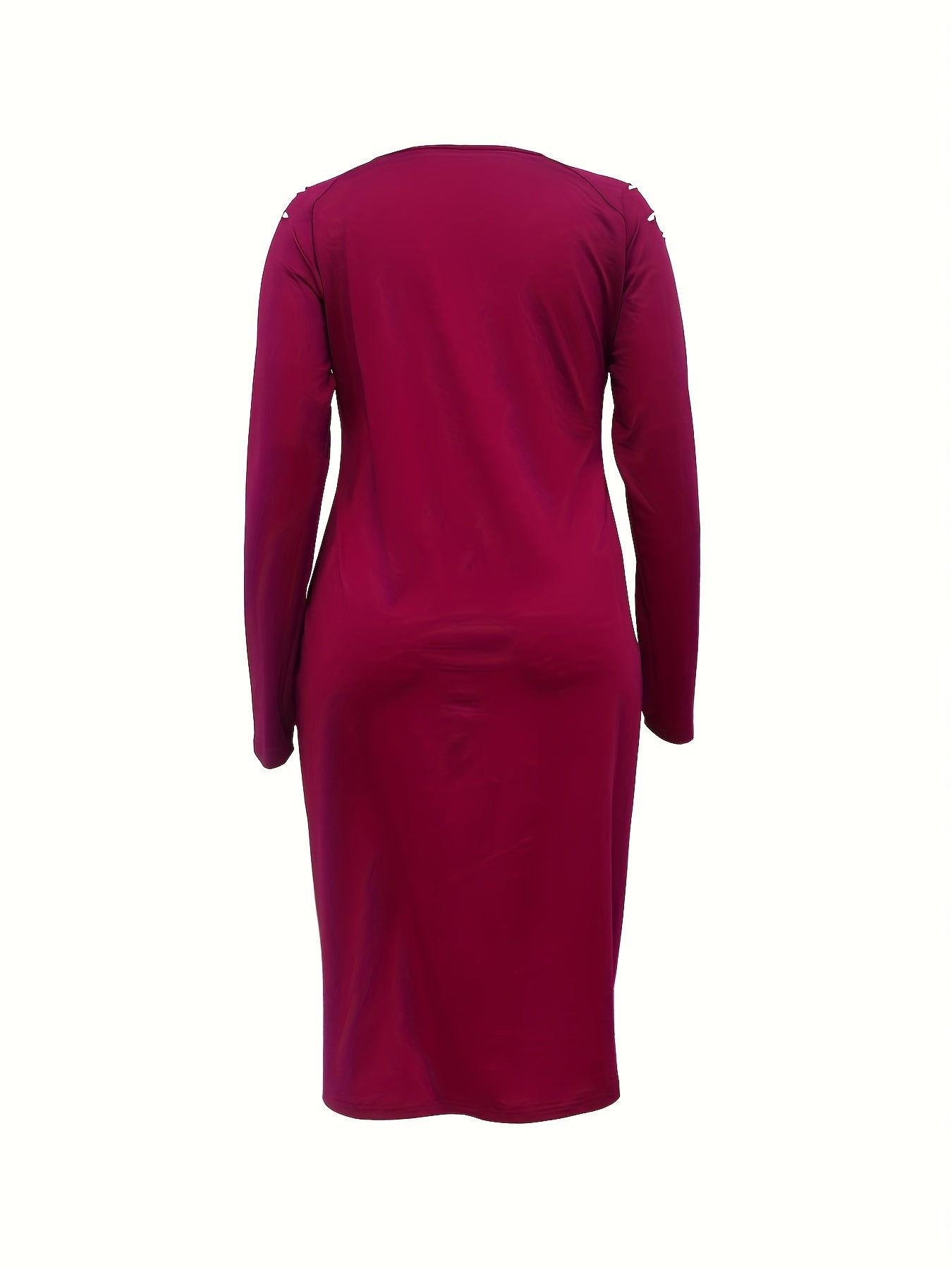 Casual Dress Women's Plus Solid Ripped Long Sleeve