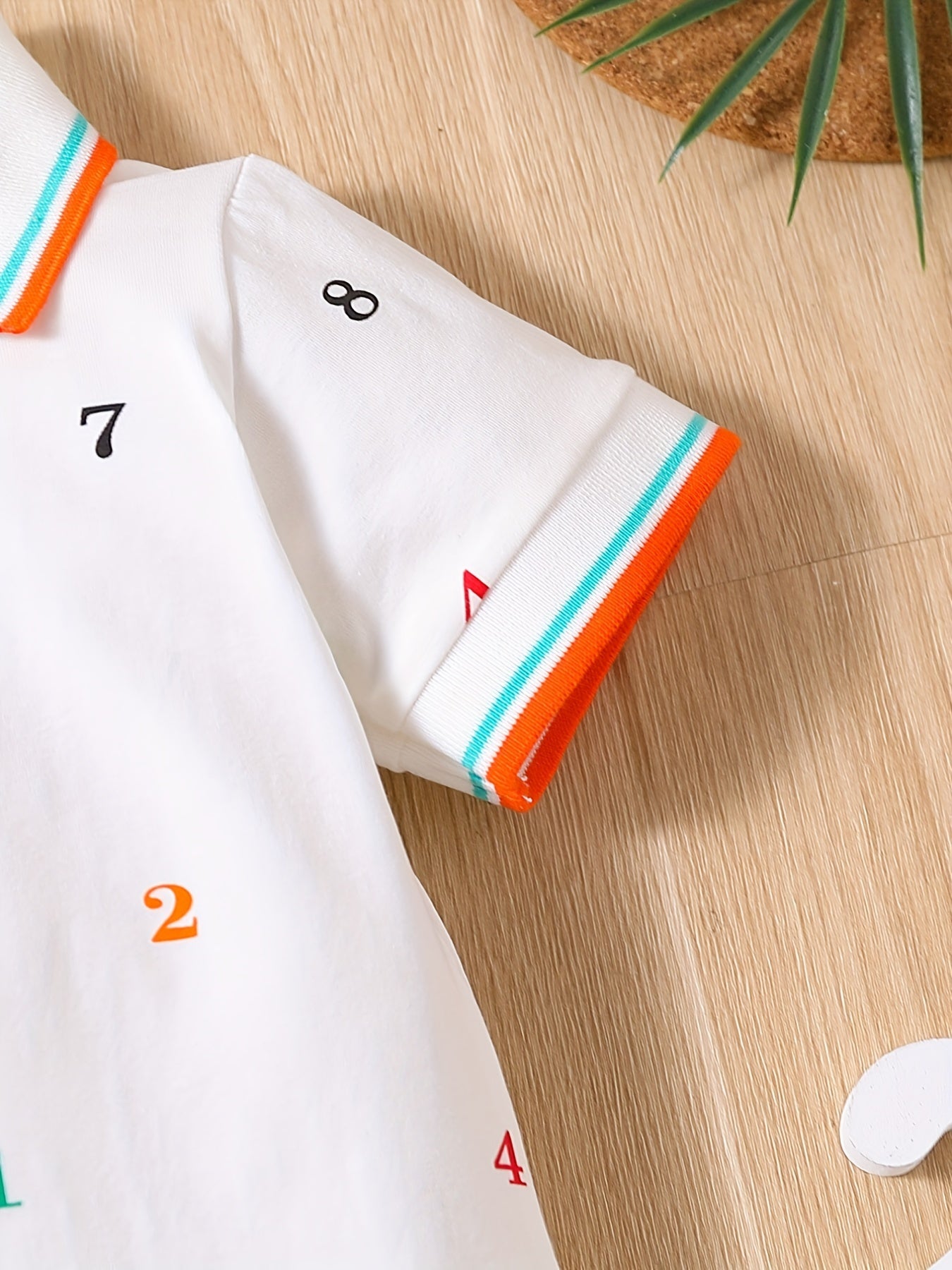 Baby Boys Number Graphic Print Short Sleeve Romper Jumpsuit