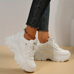 Women's Platform Waterproof Casual Sneakers Height Increasing Shoes