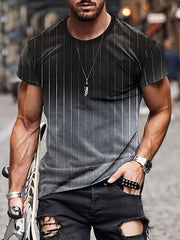 Vintage Style Striped T-shirt Men's Casual Street Style Tee Shirt