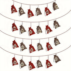 24 Christmas Countdown Bags Advent Calendar Burlap Bags With Wooden Labels