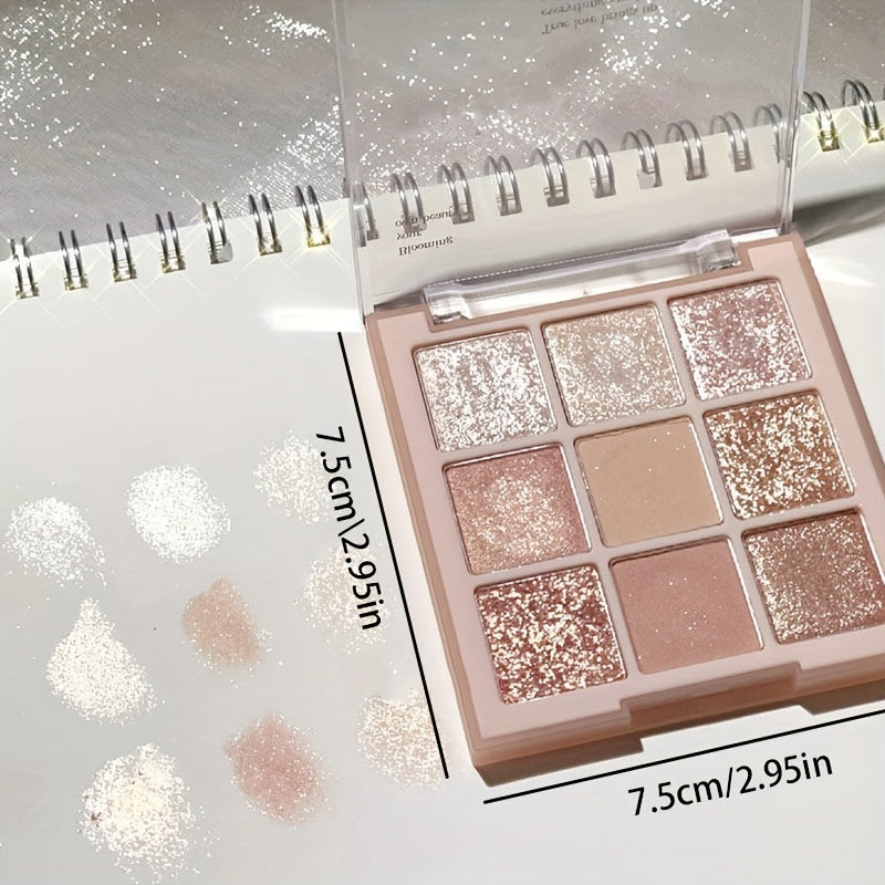 9 Colors Shimmer Matte Eyeshadow Palette Glitter Long Lasting Eye Makeup Tool