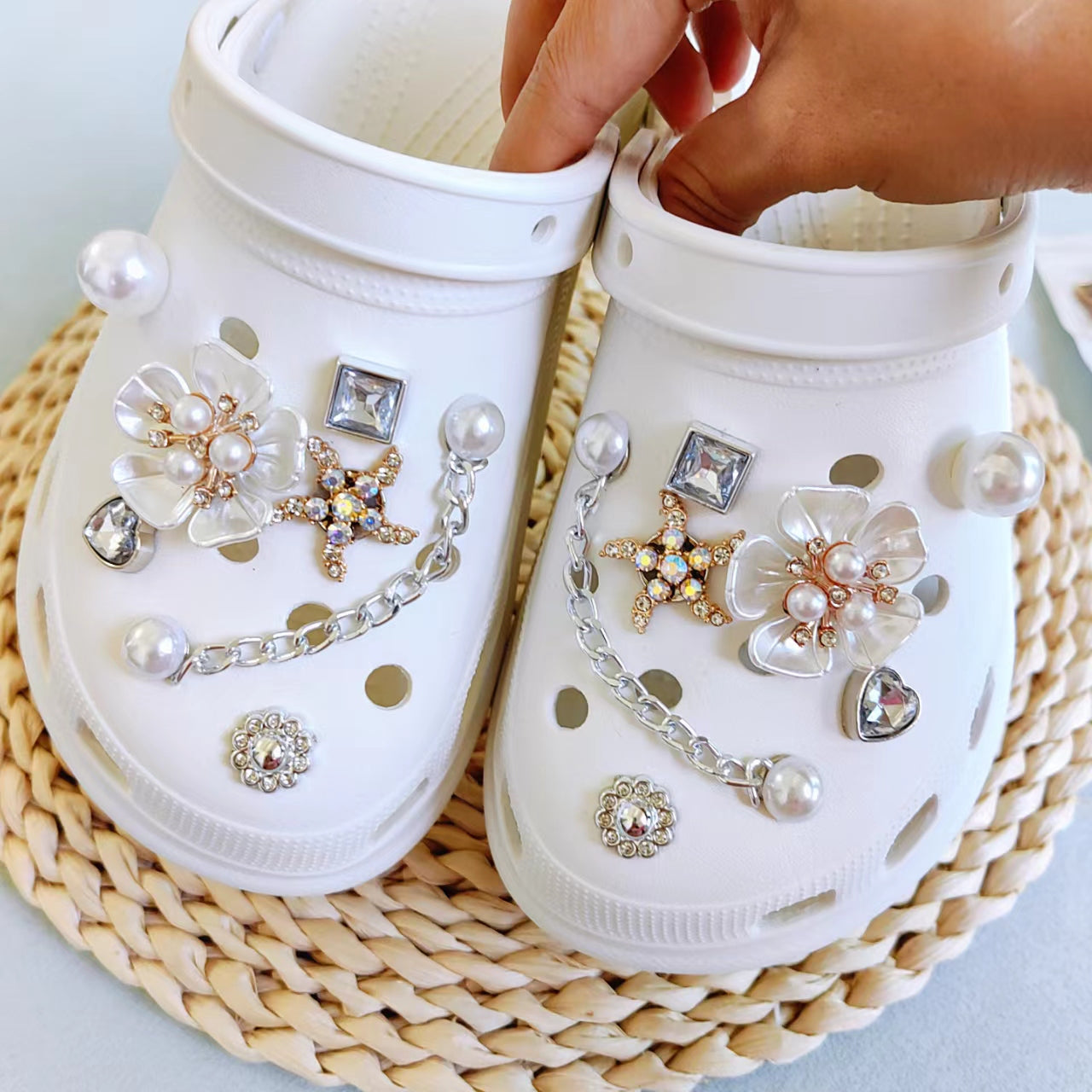 Women's Chain Flower Starfish Jewelry for Hole Shoes