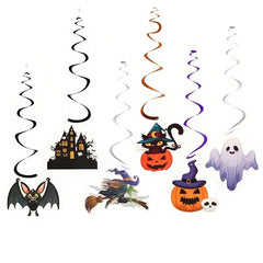 Halloween Party Decoration Letter Pull Flag Pumpkin Spider Cat Boo Print Flags