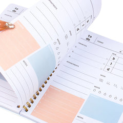 Undated Hourly Planner Spiral Agenda